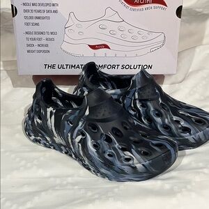 Skechers Black and Gray Slip-On Loafers